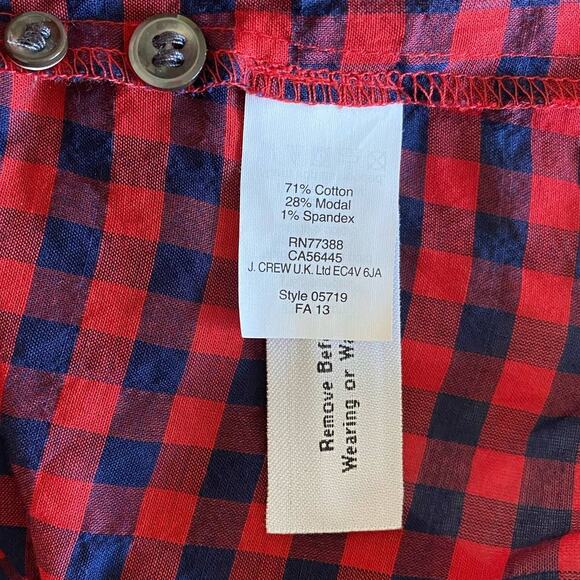 J. Crew Women's Crinkle Boy Shirt in Red Check - 00 EUC - Picture 7 of 14
